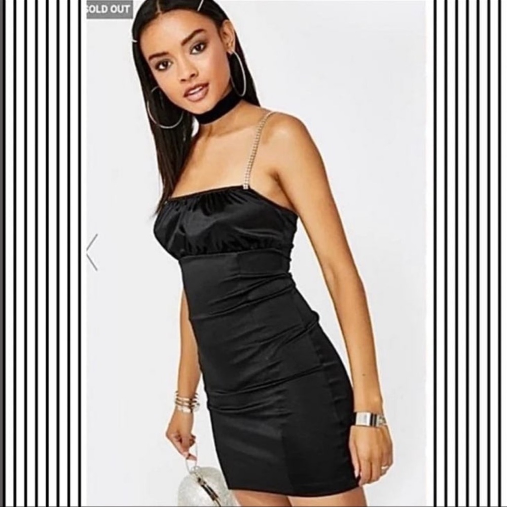 Dolls Kill Black Satin Mini Dress